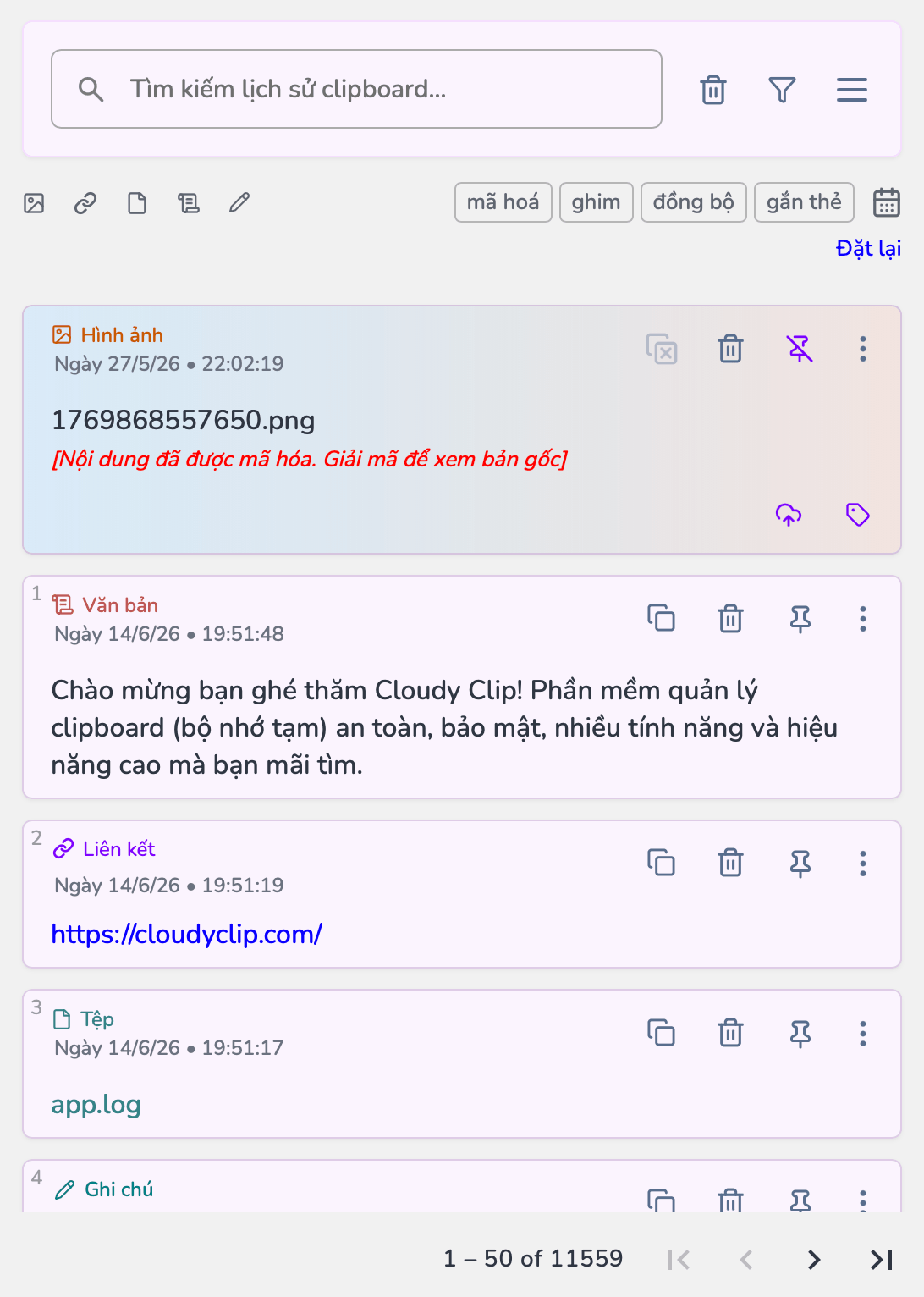 Ảnh chụp màn hình ứng dụng Cloudy Clip